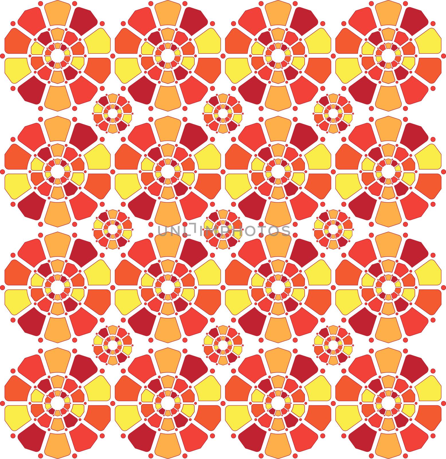 background or fabric mandala flower pattern red and yellow color