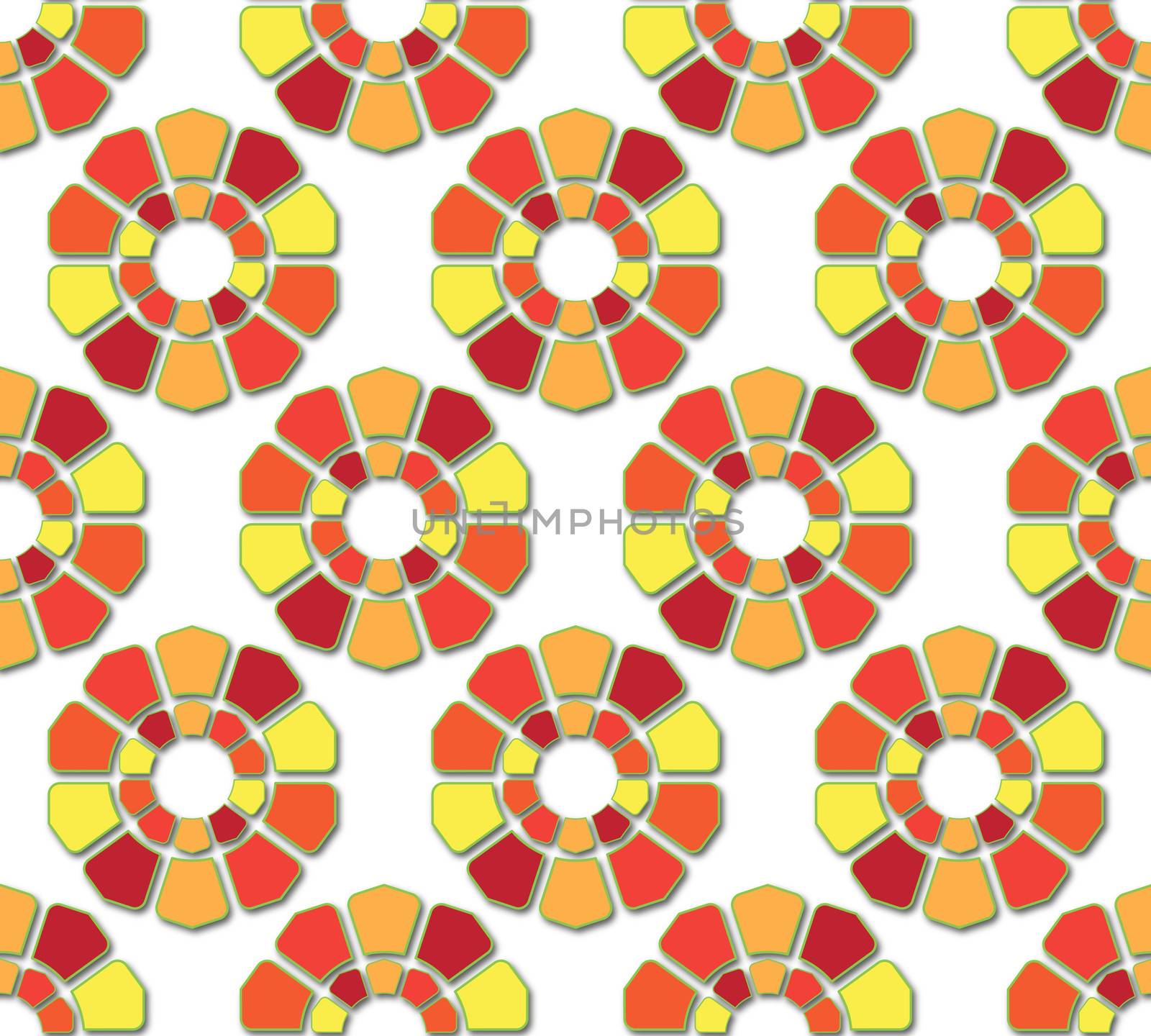 background or fabric mandala flower pattern red and yellow color