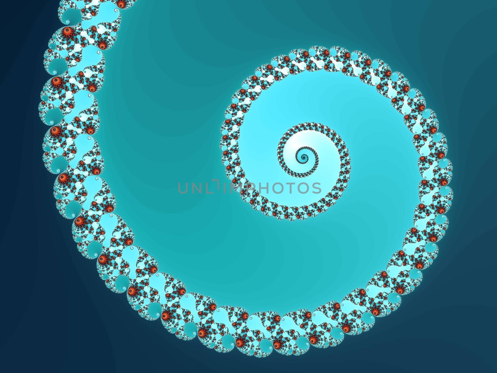 Digital computer graphic - rendering. Decorative fractal background with helix for design.