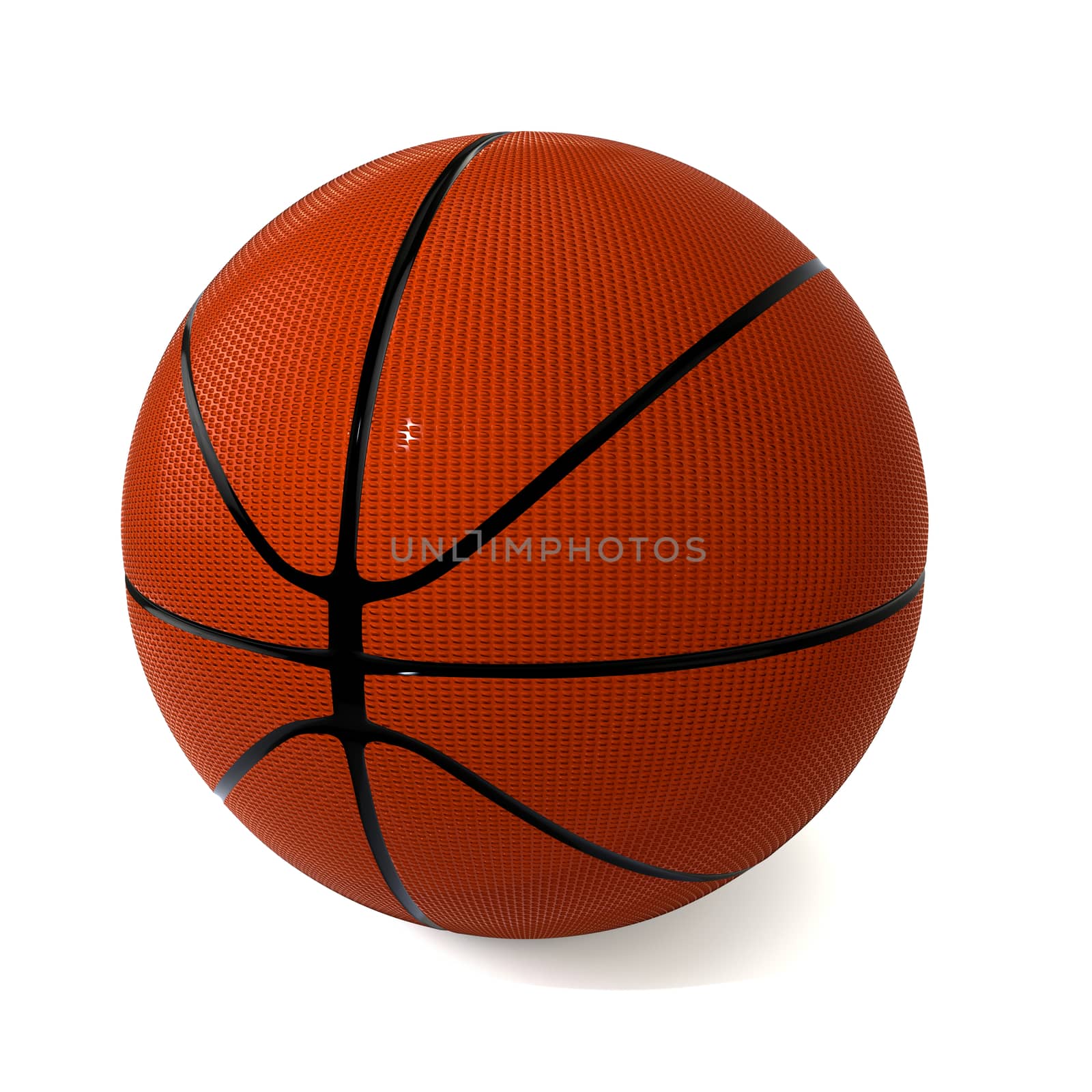 Basketball on a white background as a sports symbol