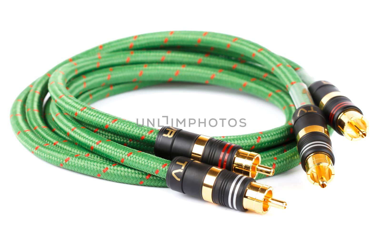 Audio video cable on white background by Bedolaga