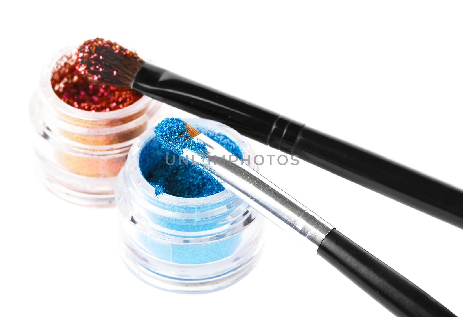 Makeup brushes and powder