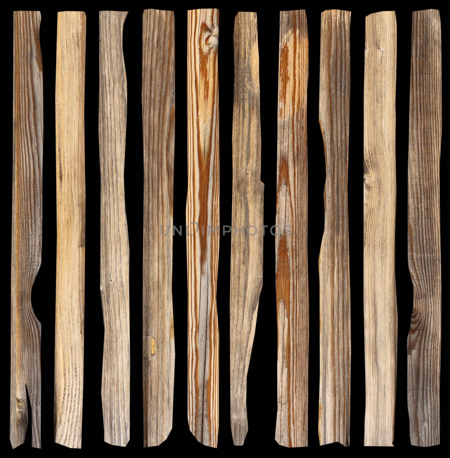 damaged planks on dark background by taviphoto