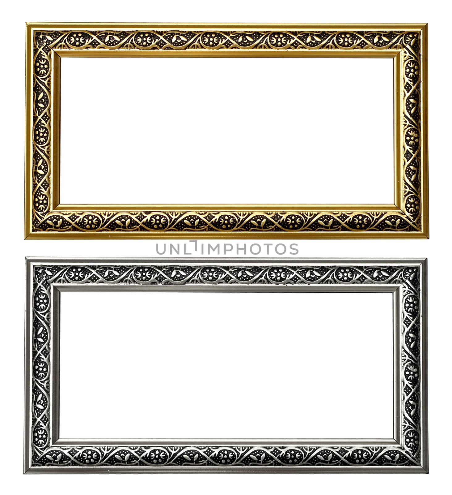painted gilt frame in gold and silver