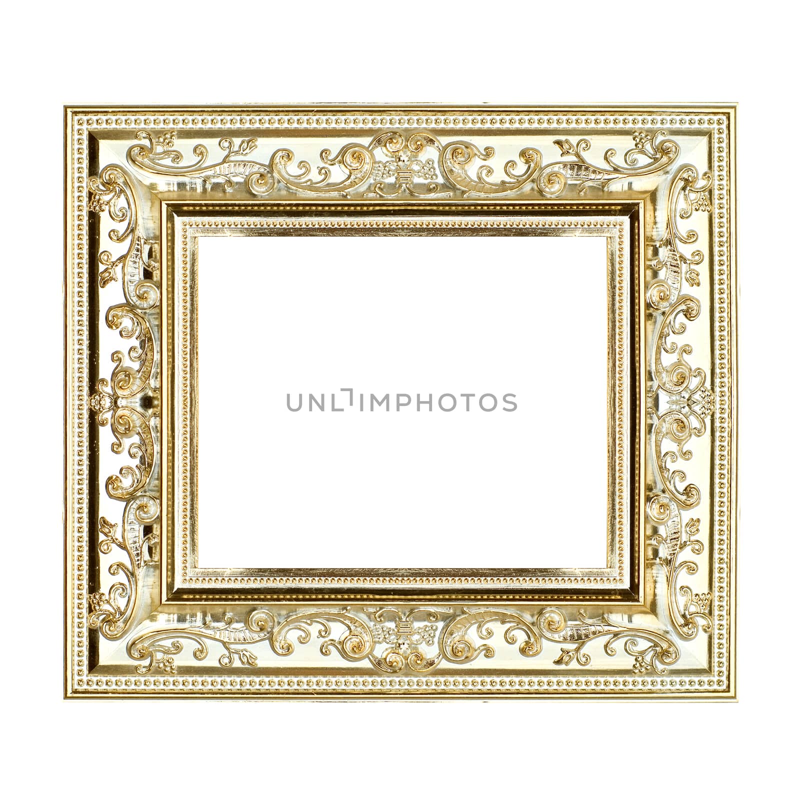 gilt frame, decorated with kitschy, shiny and empty