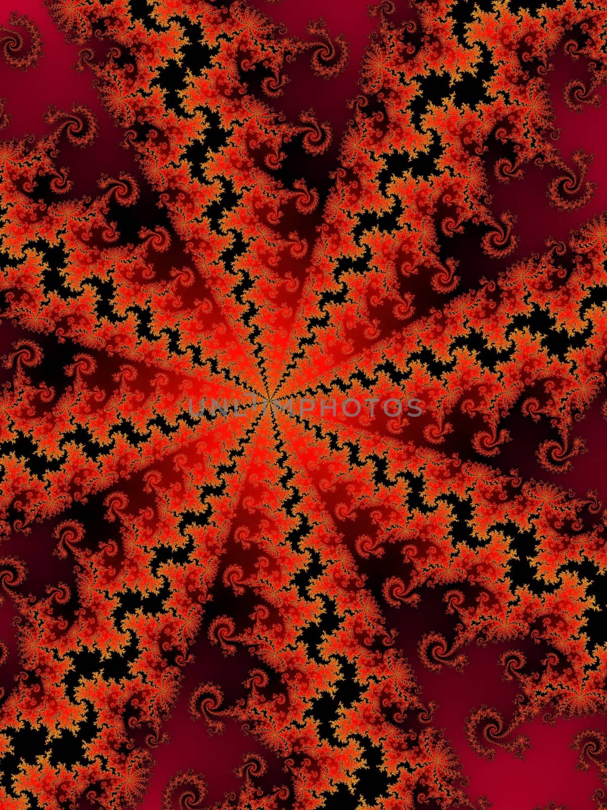 Digital computer graphic. Decorative fractal background in a red colors for design.