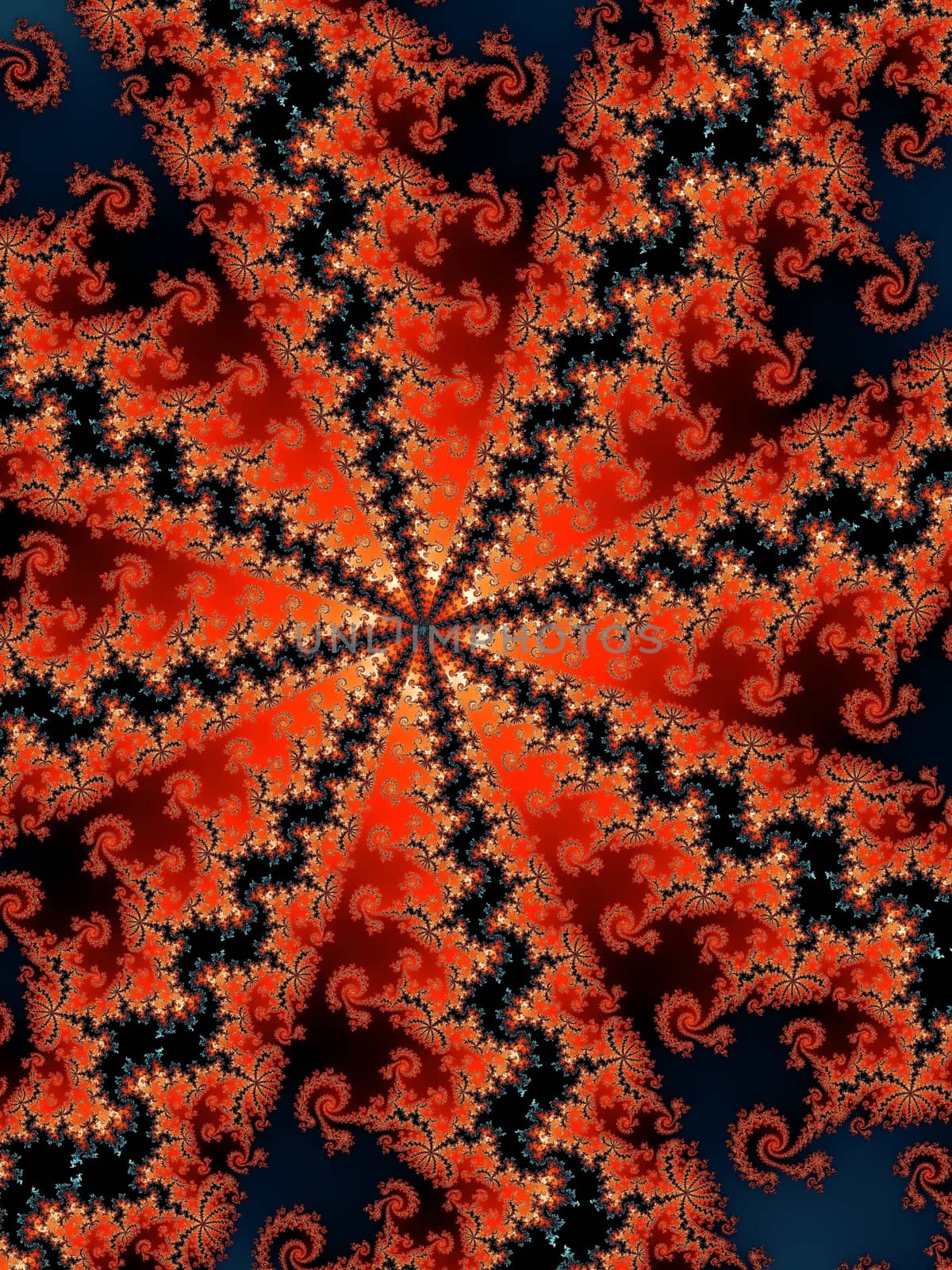 Digital computer graphic - rendering. Decorative fractal background in a red colors for design.