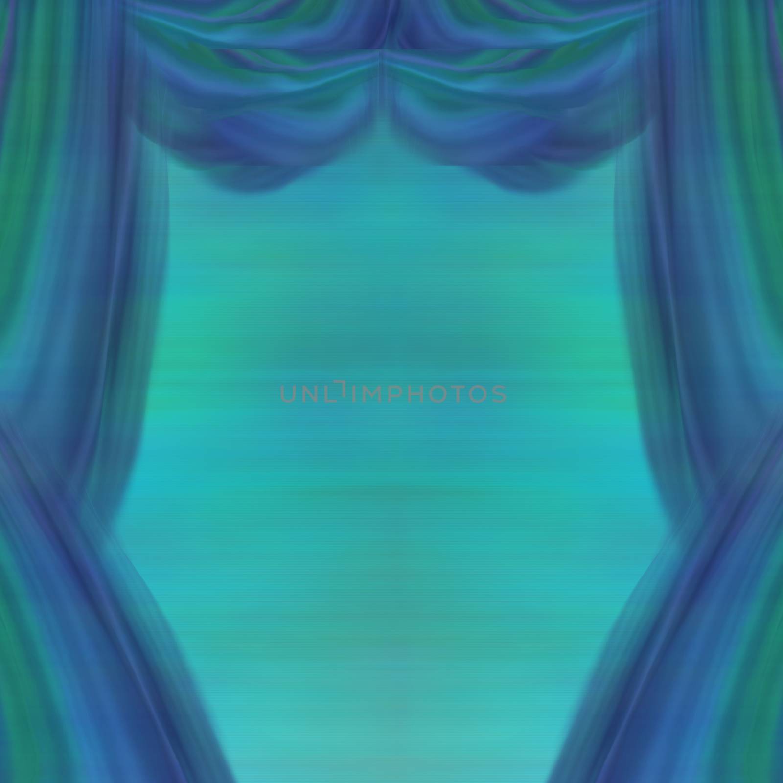 Theater Curtains, abstract blue and green background