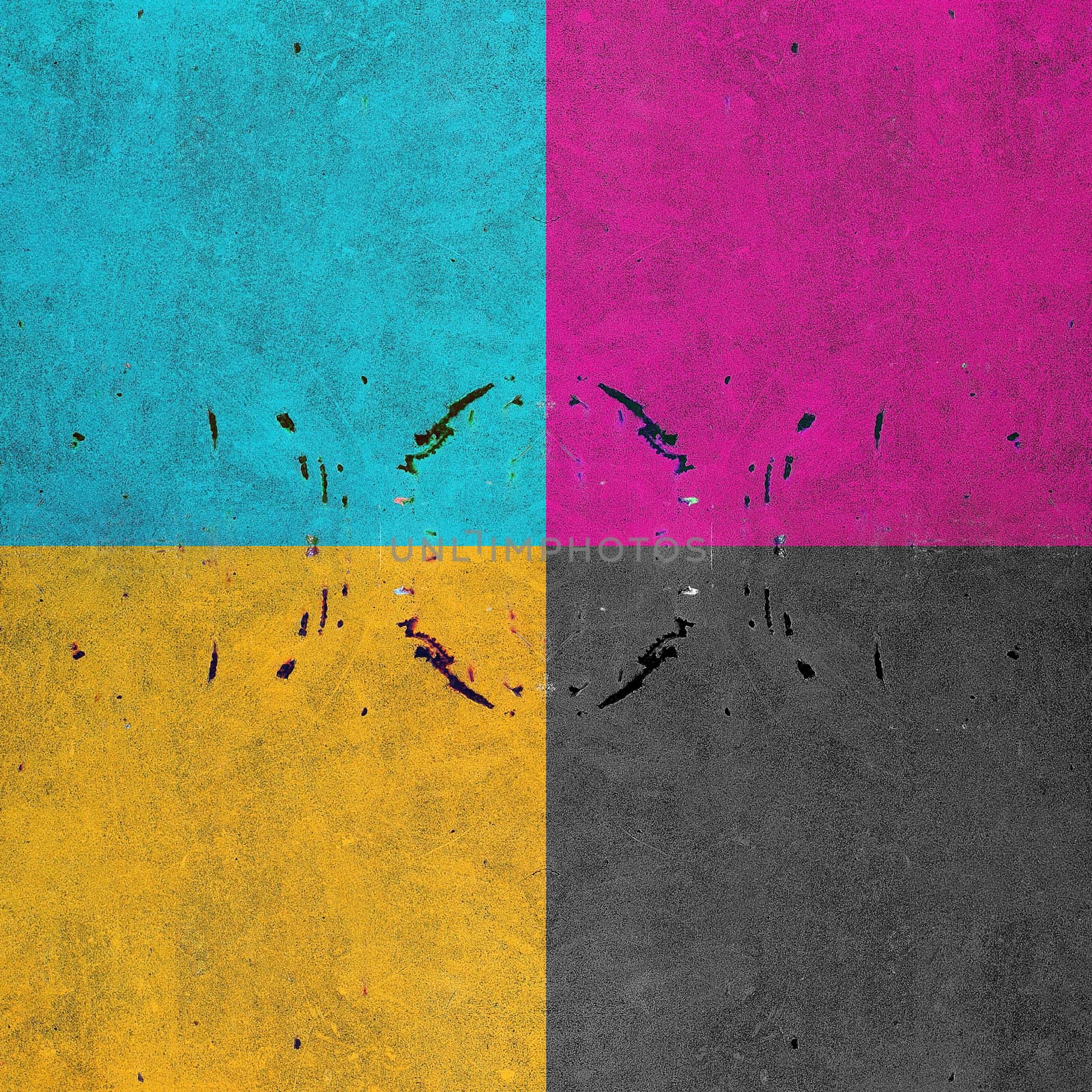 background from rusty metal cyan magenta yellow and black color