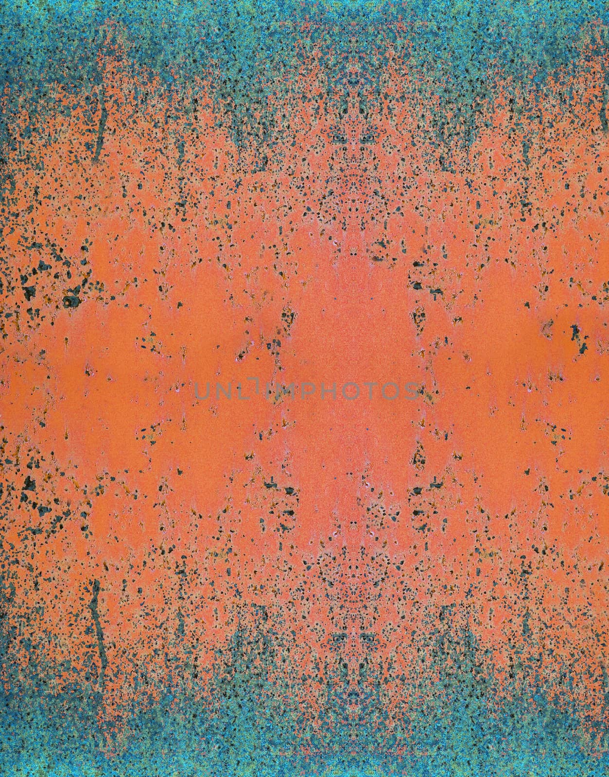 background from rusty metal orange-blue color