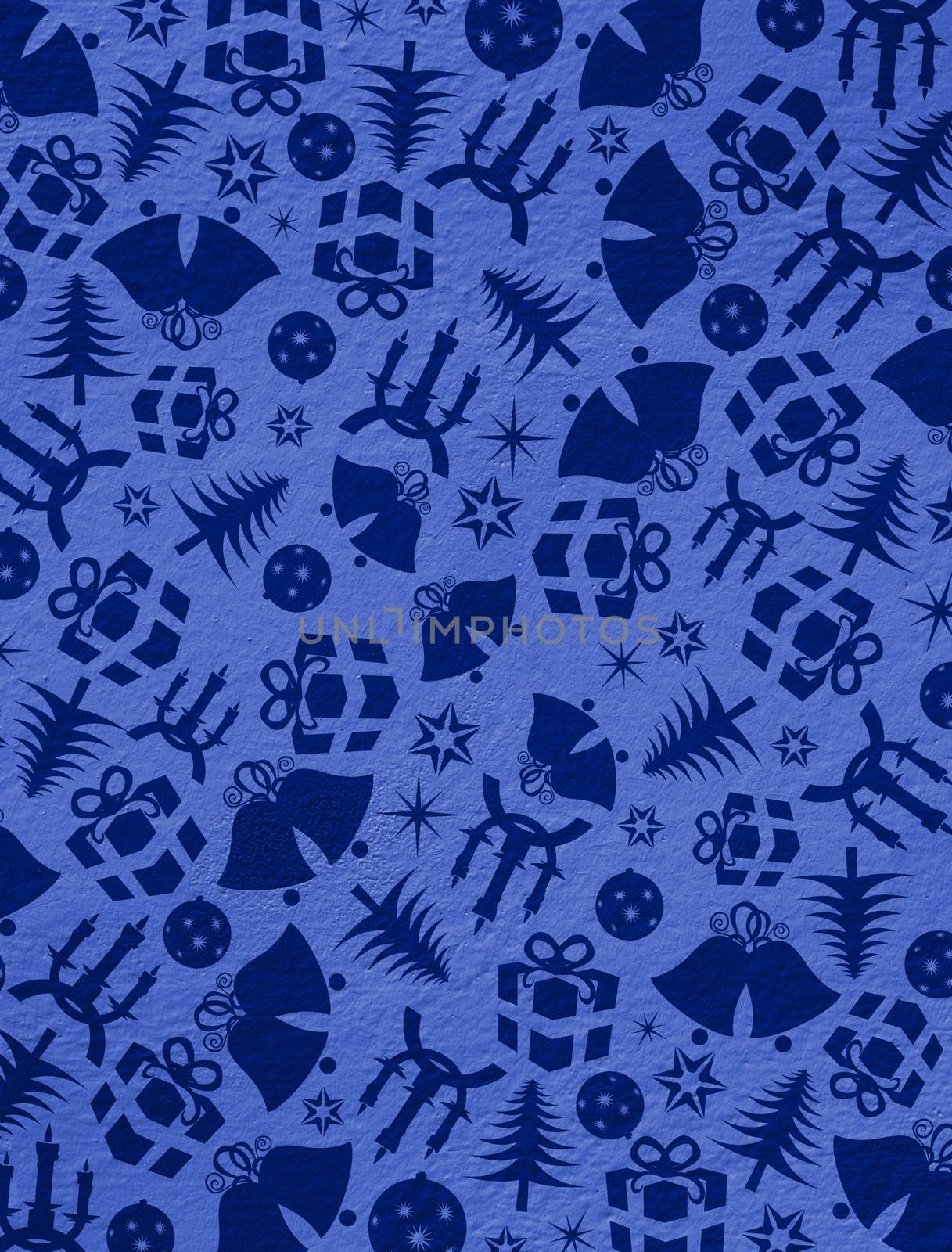 Blue Christmas symbols on the walls, Christmas wallpaper