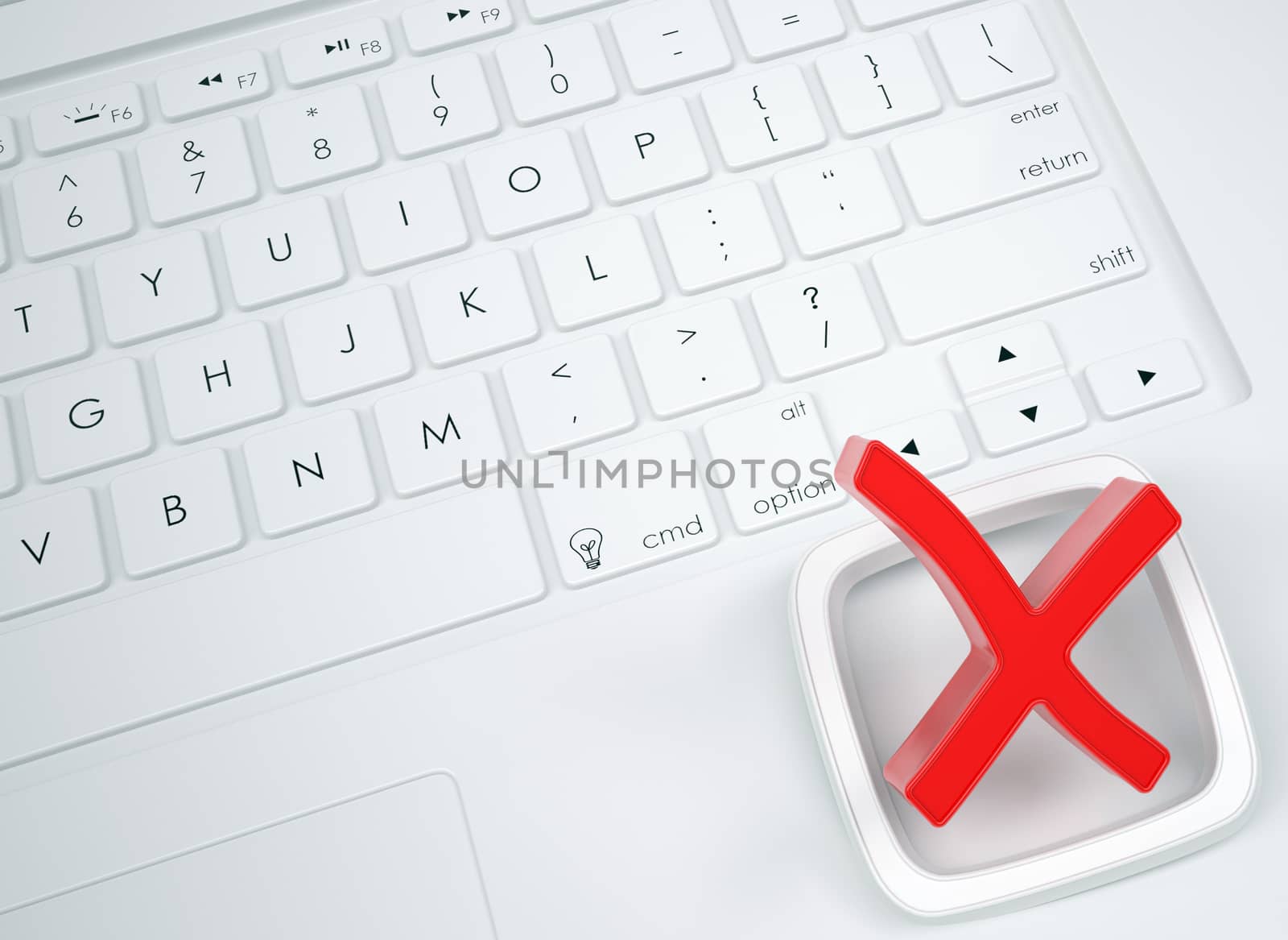Red stop sign on the keyboard by cherezoff
