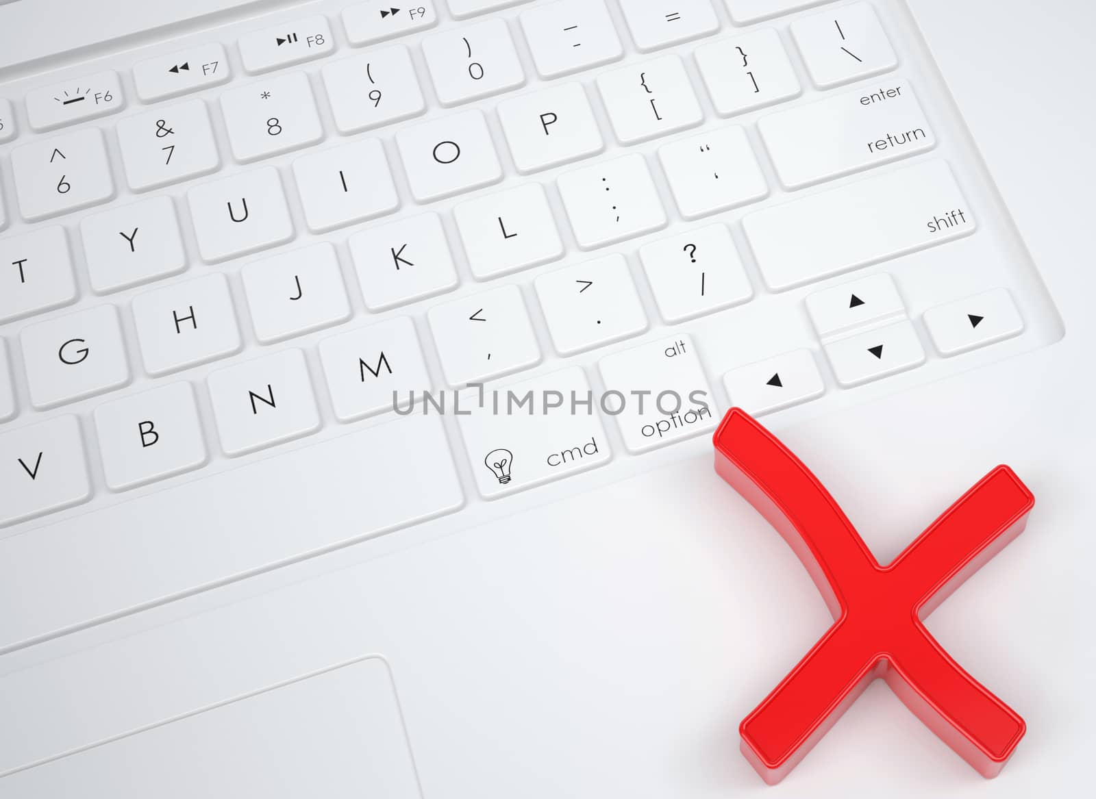 Red stop sign on the keyboard by cherezoff