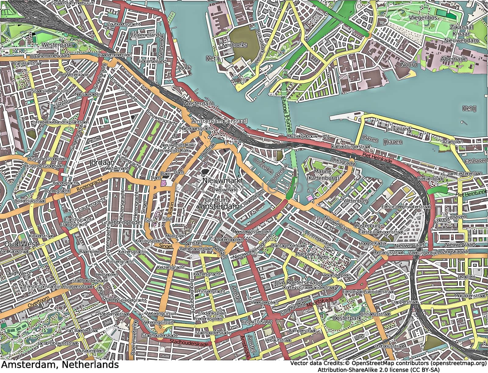 Amsterdam Netherlands aerial view