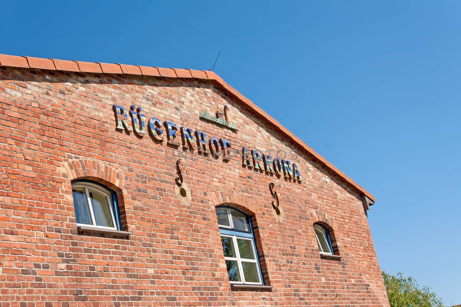 Putgarten, Germany - June 22, 2012: Ruegenhof Arkona, a famous marketplace and tourist attraction at Kap Arkona, Island of Ruegen