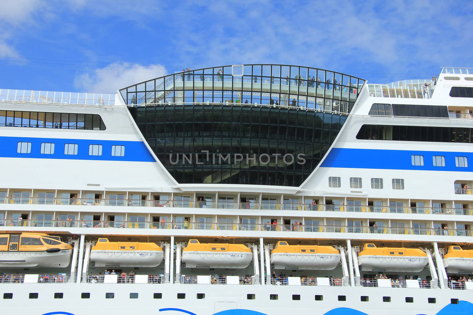 Velsen; the Netherlands, June 22nd, 2014 :Aida Stella on North Sea Canal, on it's way to the Amsterdam Cruise Terminal