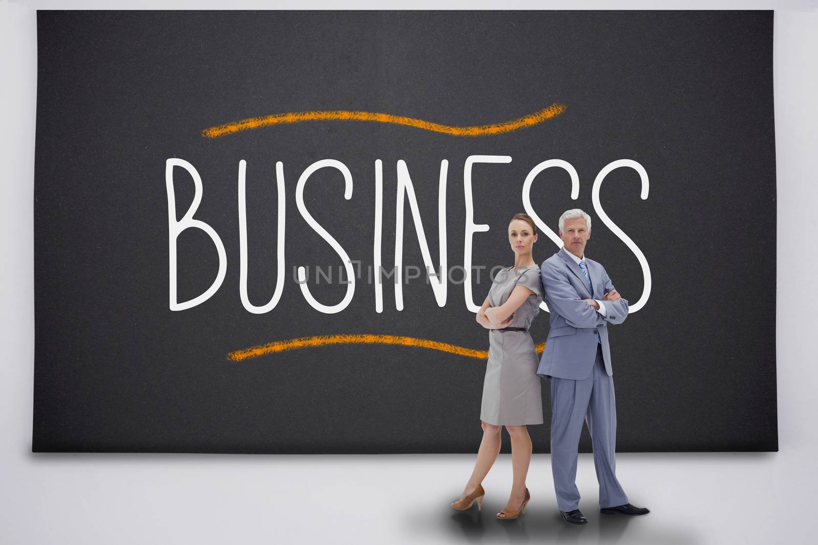 Business people standing against the word business by Wavebreakmedia