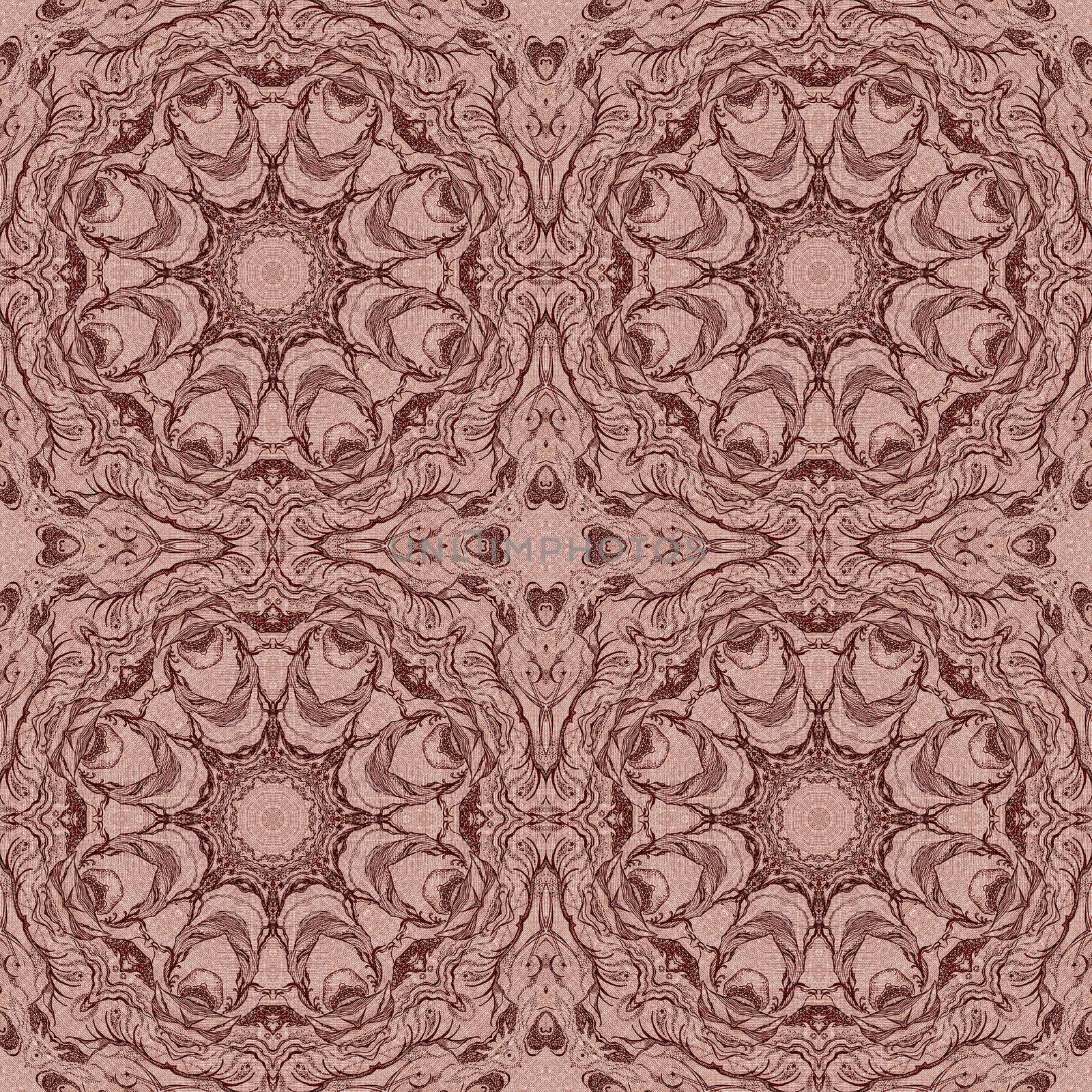 Seamless artistic background, abstract graphic pattern on vintage linen canvas