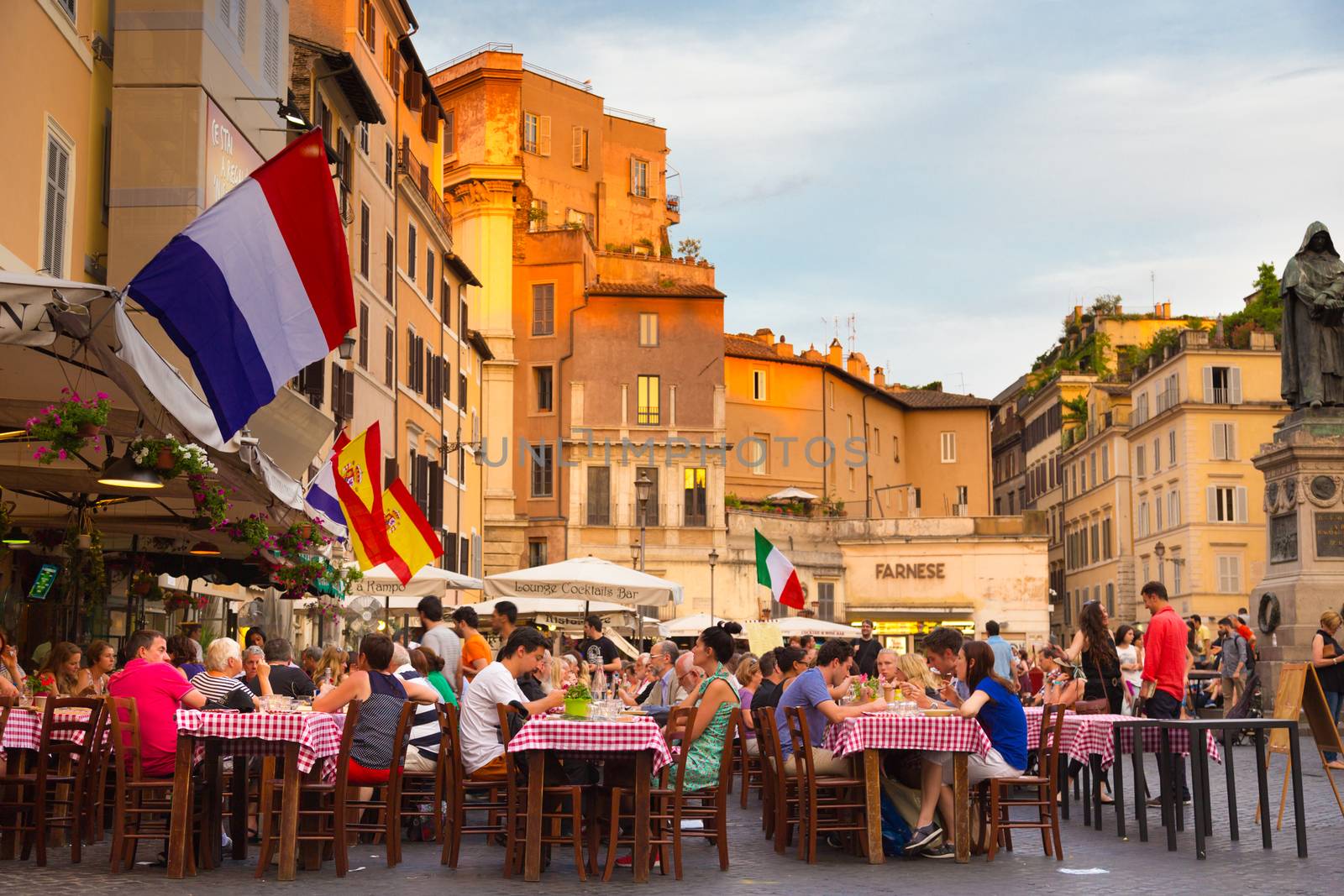 Piazza Campo De Fiori in Rome, Italy. by kasto