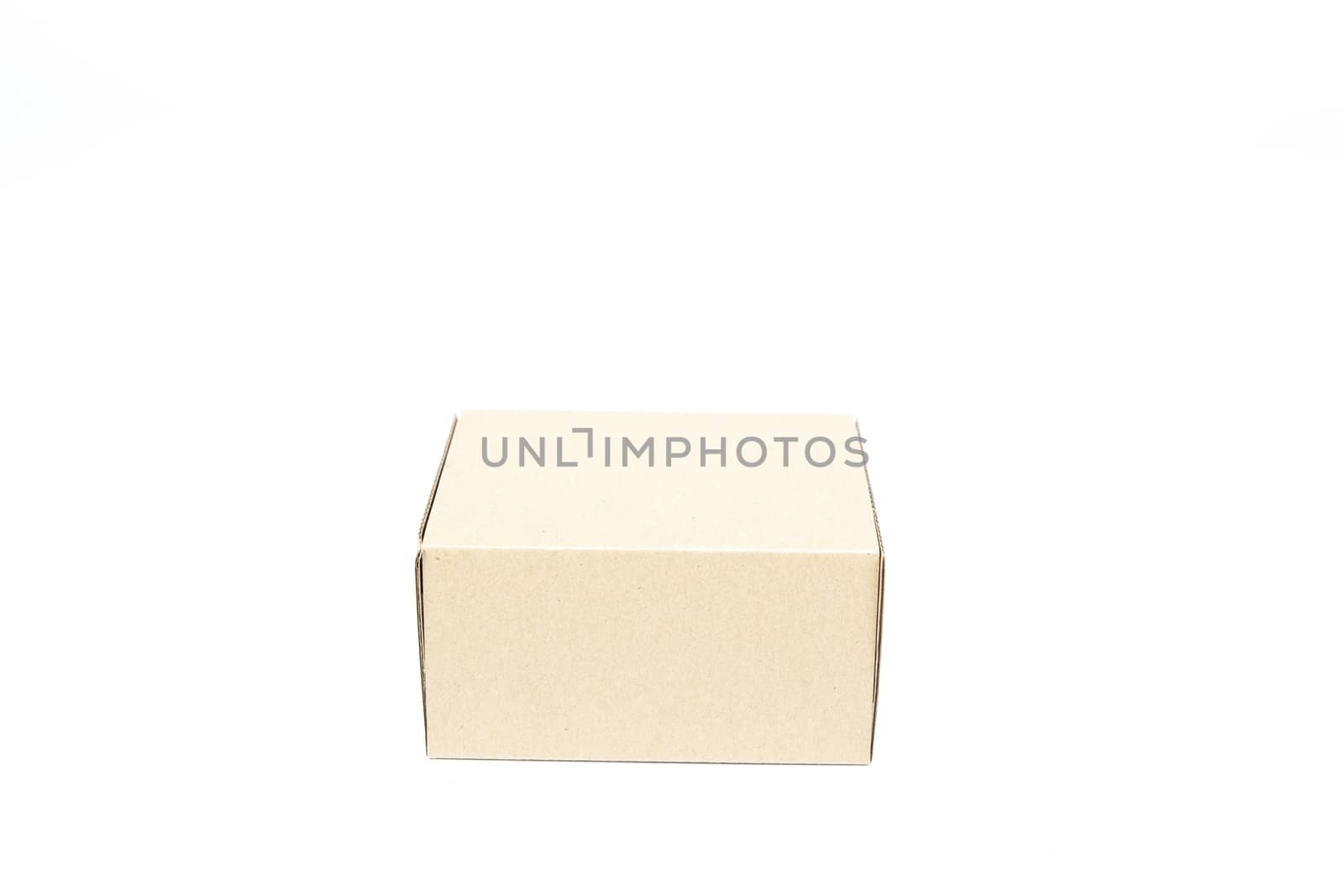 Brown paper box on white background. Rectangular paper box on a white background. Can be deployed easily.