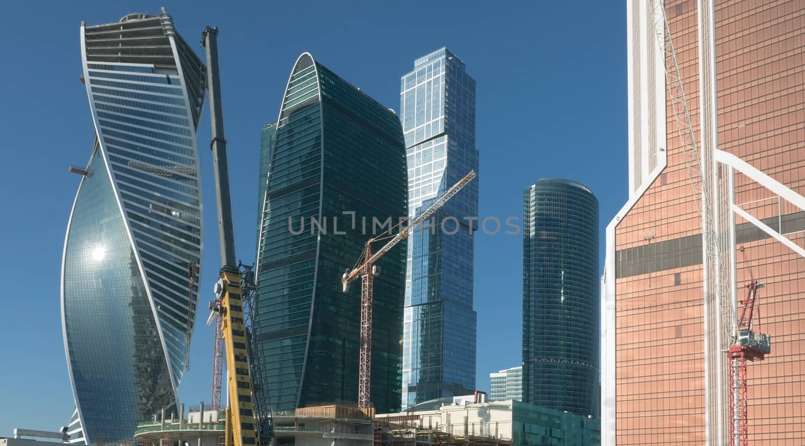 Constructed office towers of Moscow business center