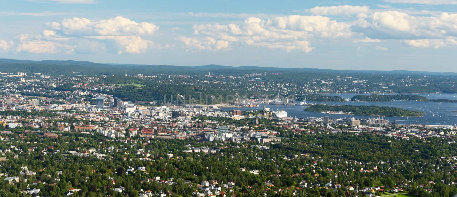 Panorama view of Oslo, Norway