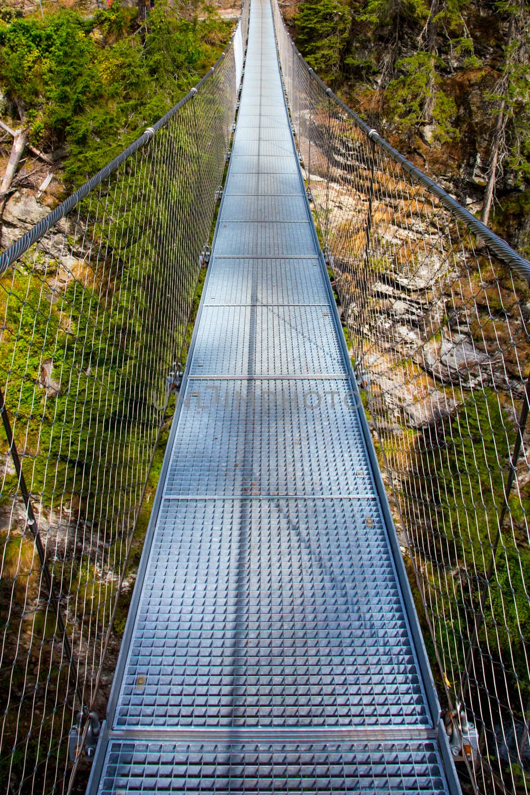 Bridge in high Alps mountains in Austria