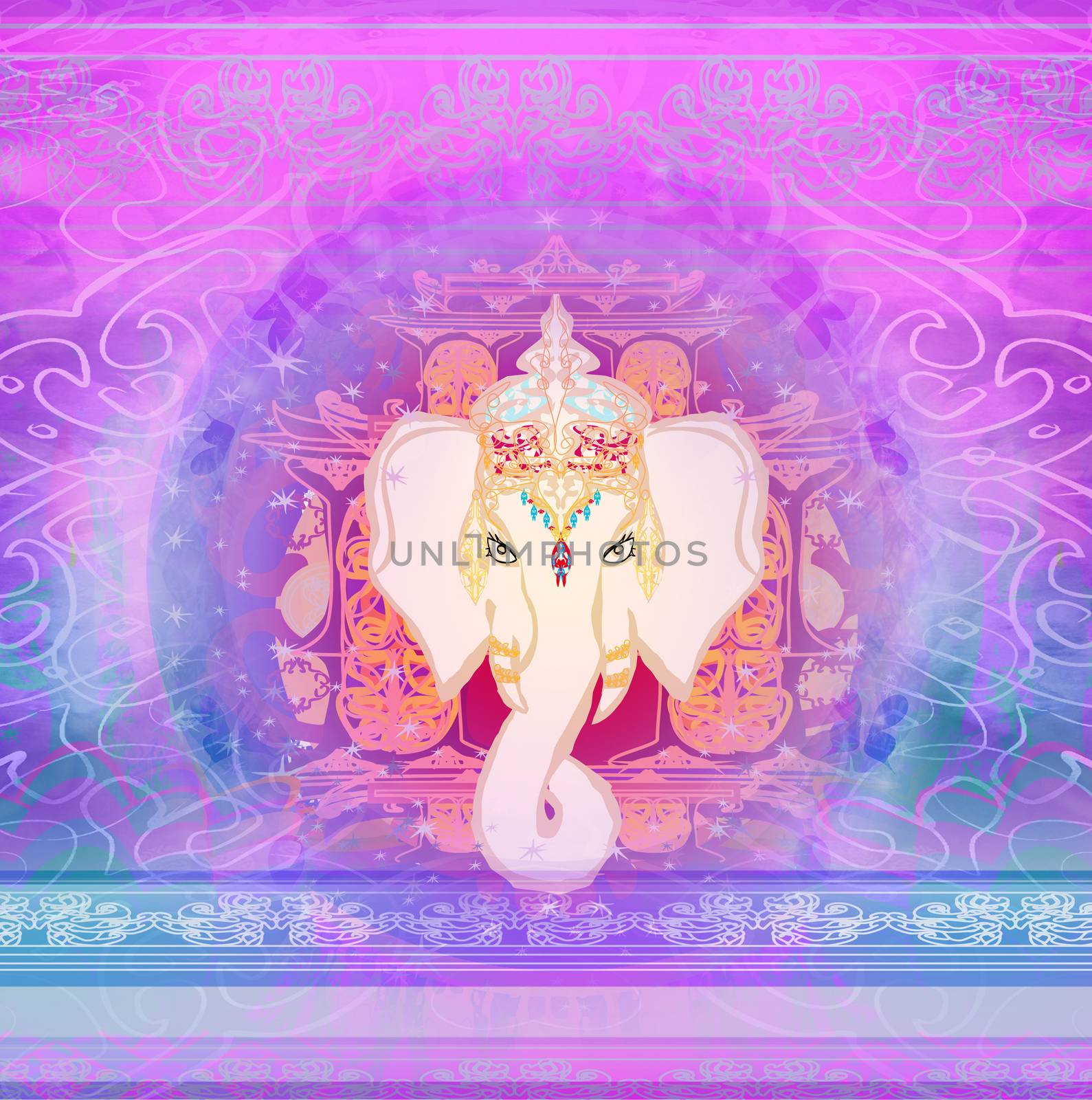 Creative illustration of Hindu Lord Ganesha by JackyBrown