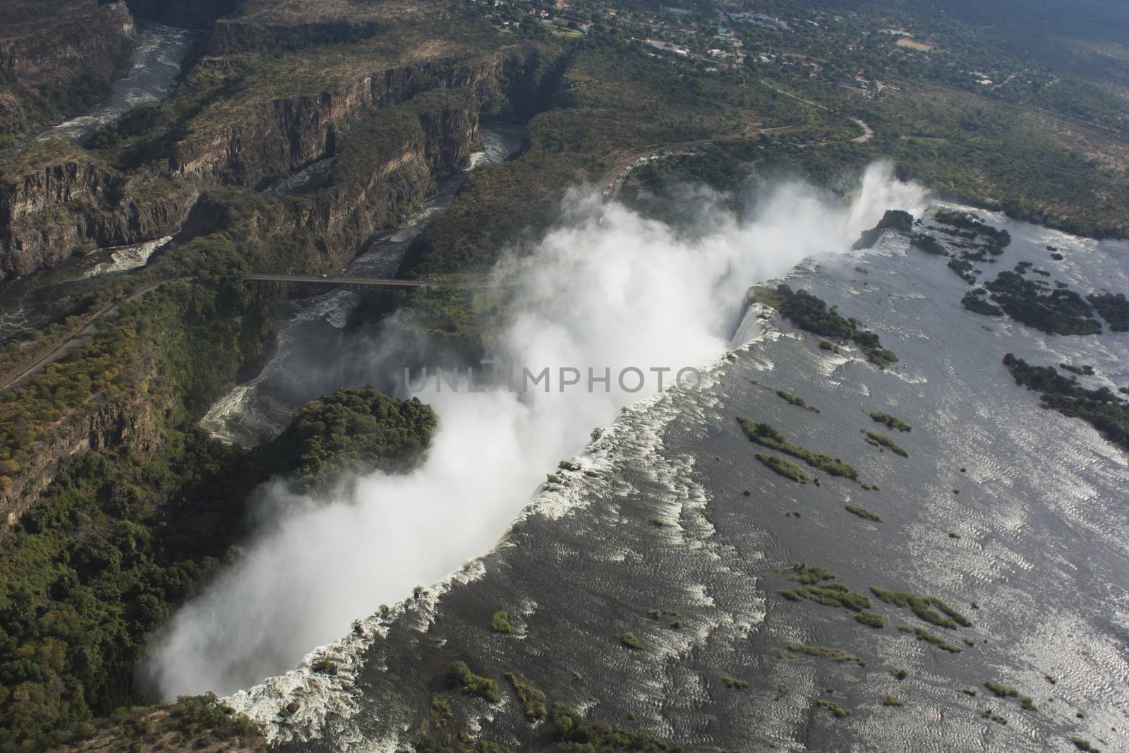 Victoria falls en to the border of the Zimbabwe