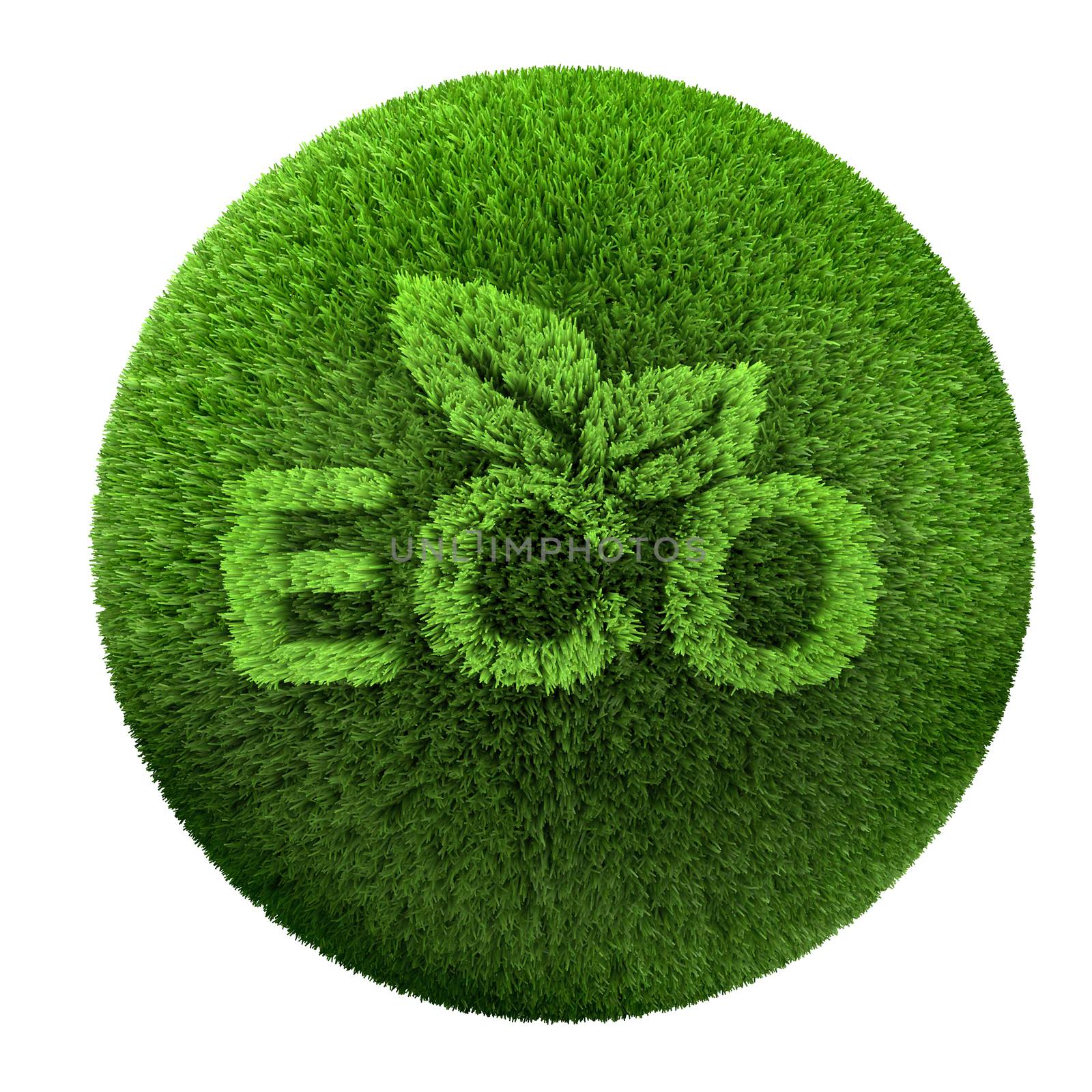 eco symbol grass on the world