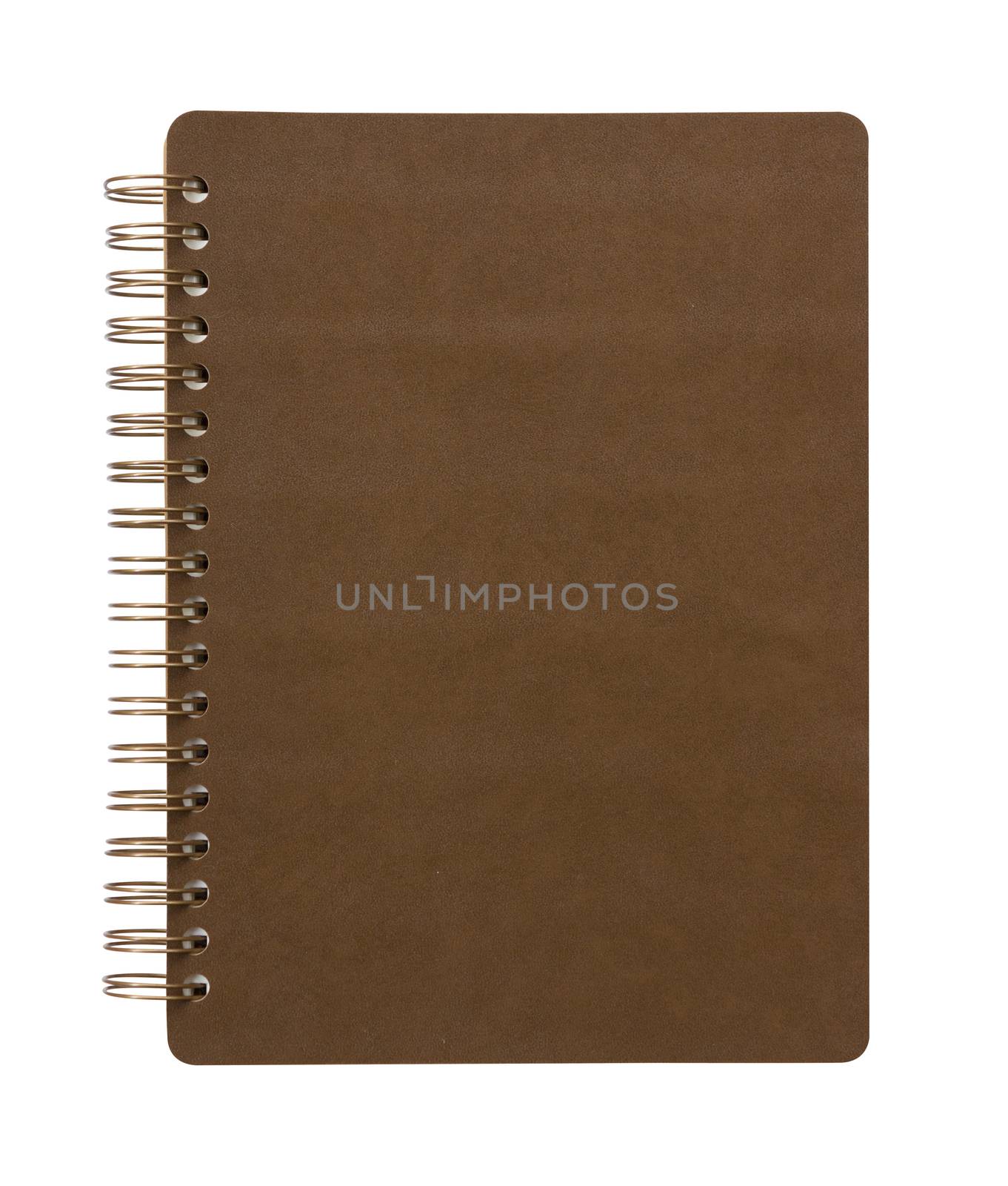 brown notebook on white background by kaisorn