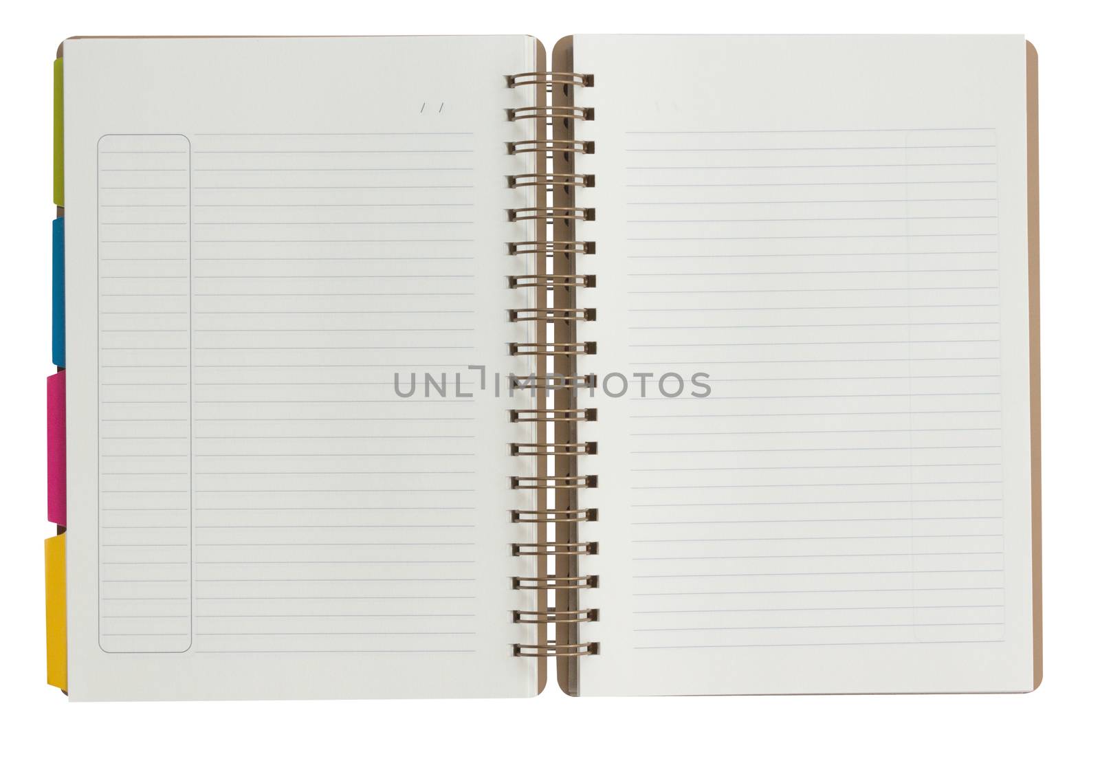 Blank Notebook isolated on the white background.