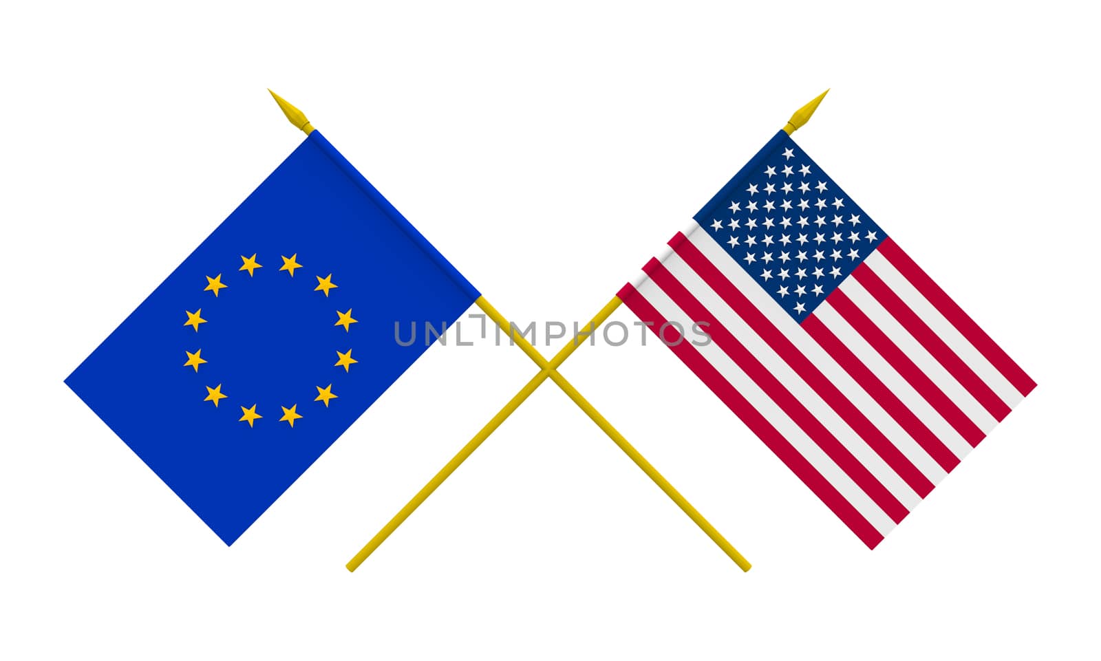 Flags, USA and European Union by Boris15