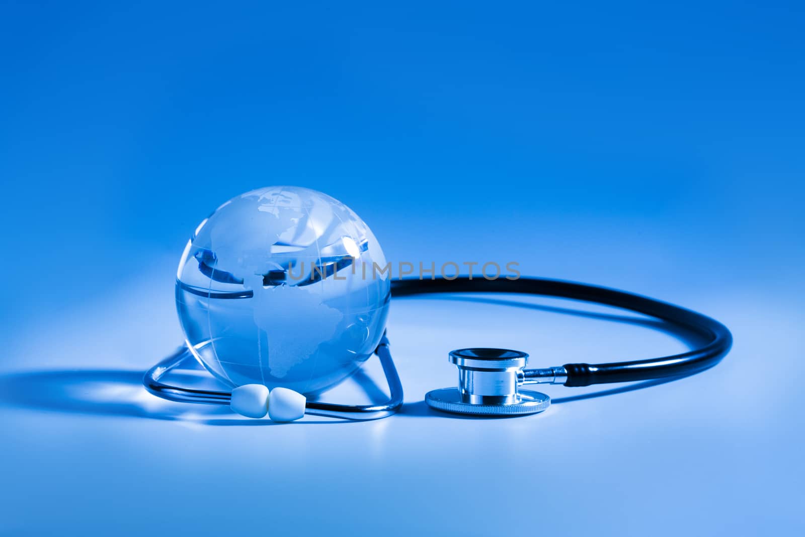 Stethoscope and a Globe