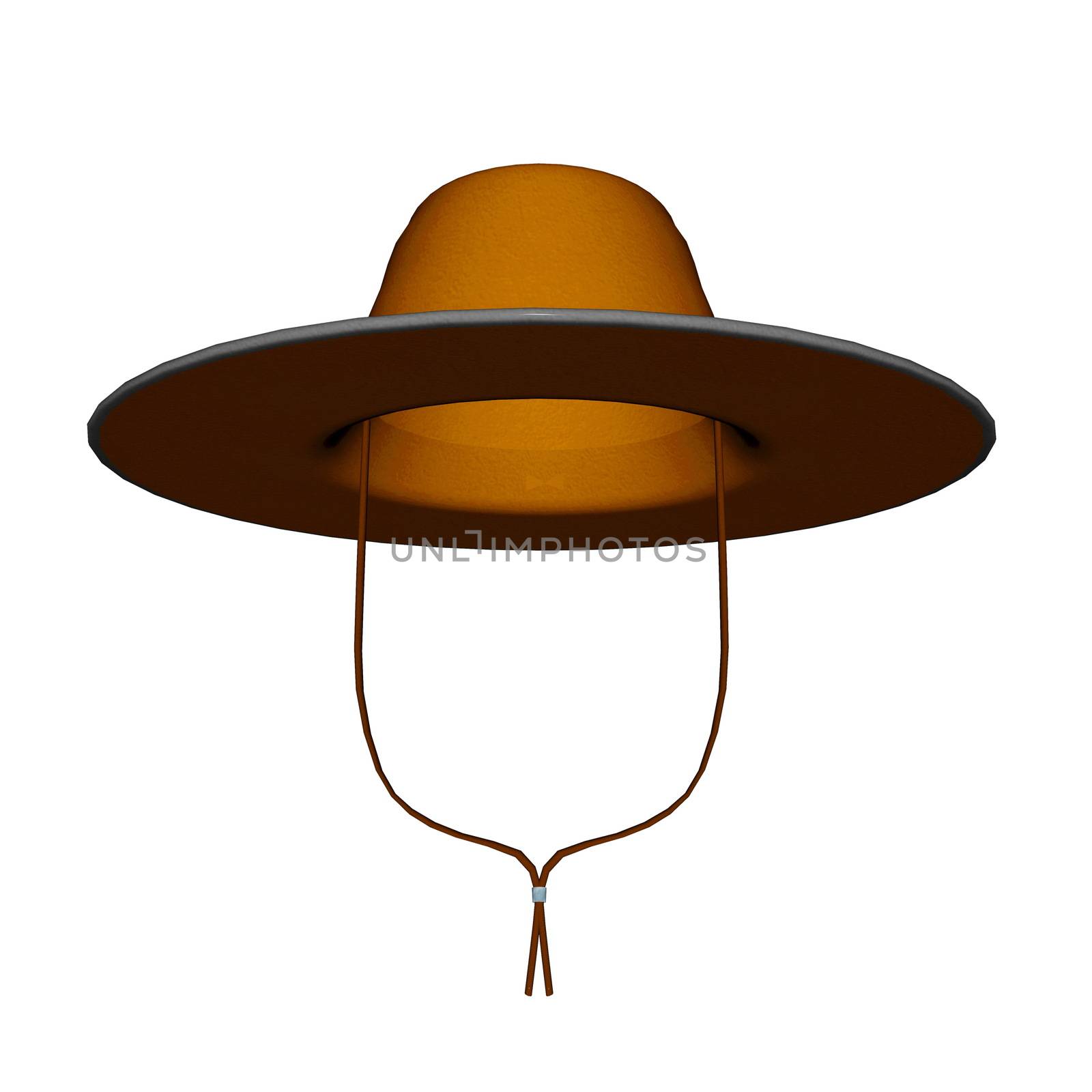 Single cowboy hat isolated in white background