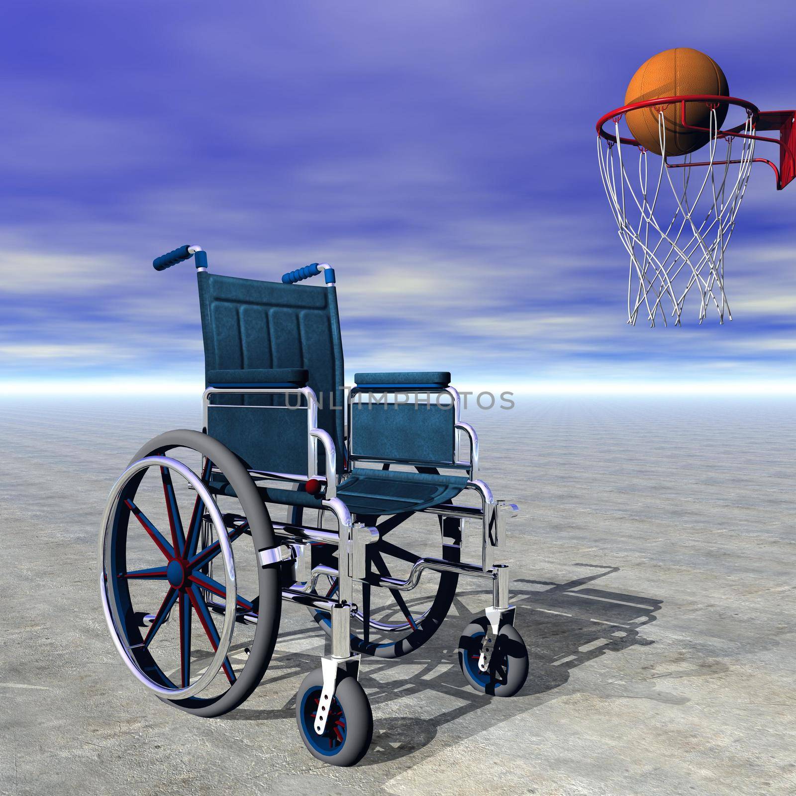 Basketball for handicapped - 3D render by Elenaphotos21