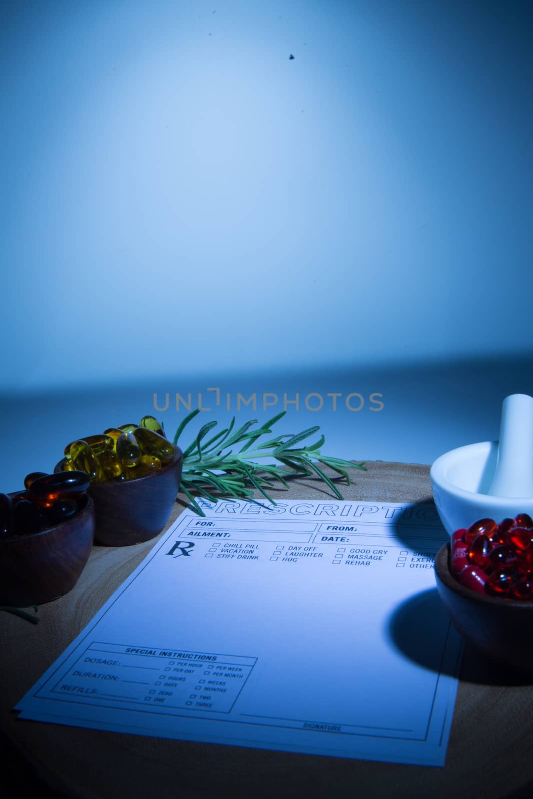 Capsules, Mortar and Pestle by castaldostudio