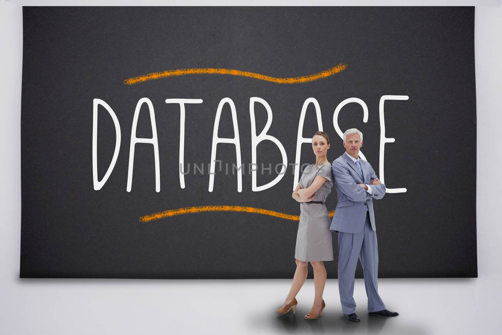 Business people standing against the word database by Wavebreakmedia