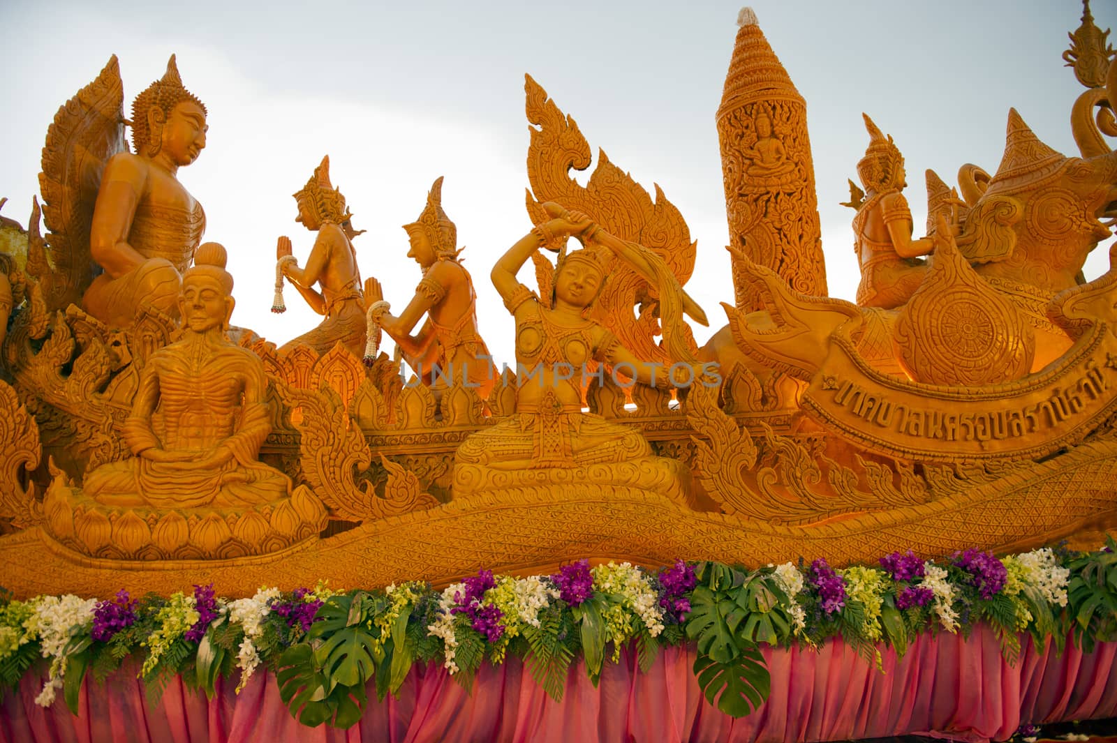 candle hand craft in candle festival in thailand