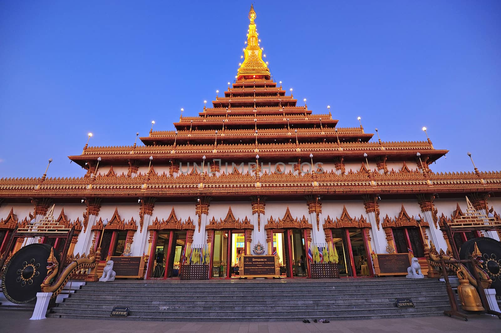 Golden pagoda at Wat Nong Wang temple, Khonkaen Thailand