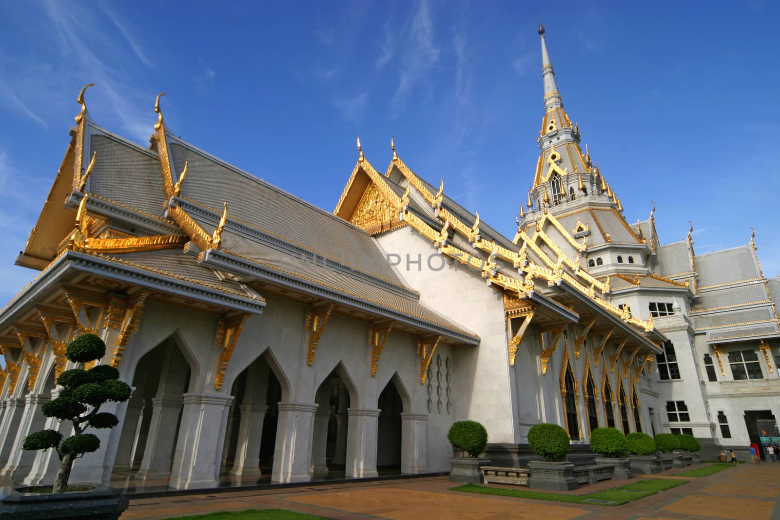 Wat Sothonwararam, a temple in Chachoengsao Province, Thailand by think4photop