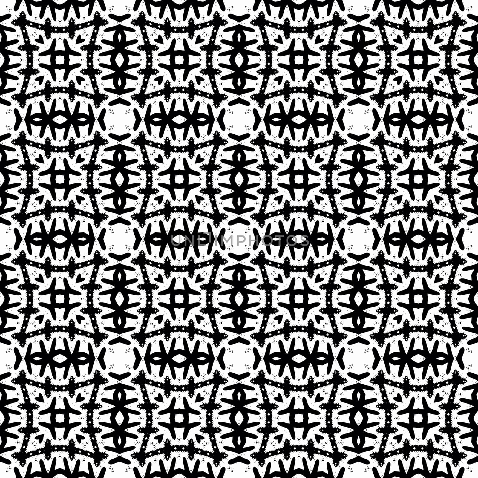 Digital computer graphic - seamless decorative ornament in a black - white colors for design.