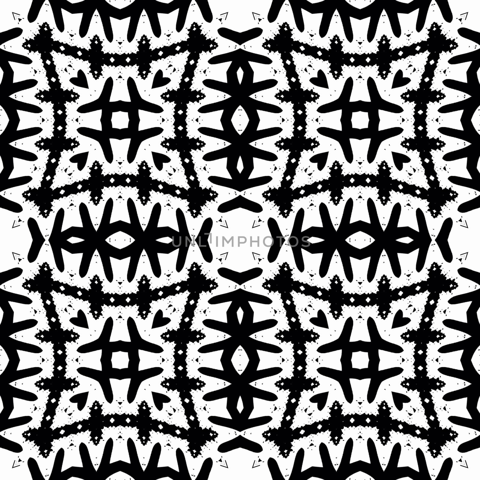 Digital computer graphic - seamless decorative ornament in a black - white colors for design.