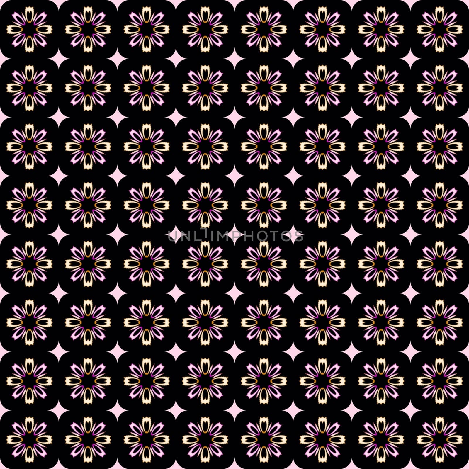 Digital computer graphic - seamless decorative ornament with flowers for design.