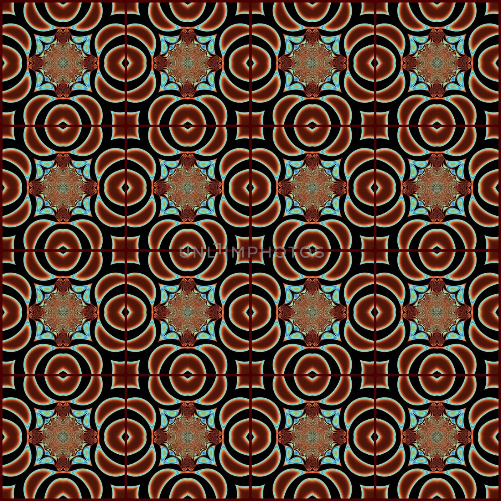Digital computer graphic - geometric seamless ornament for design.