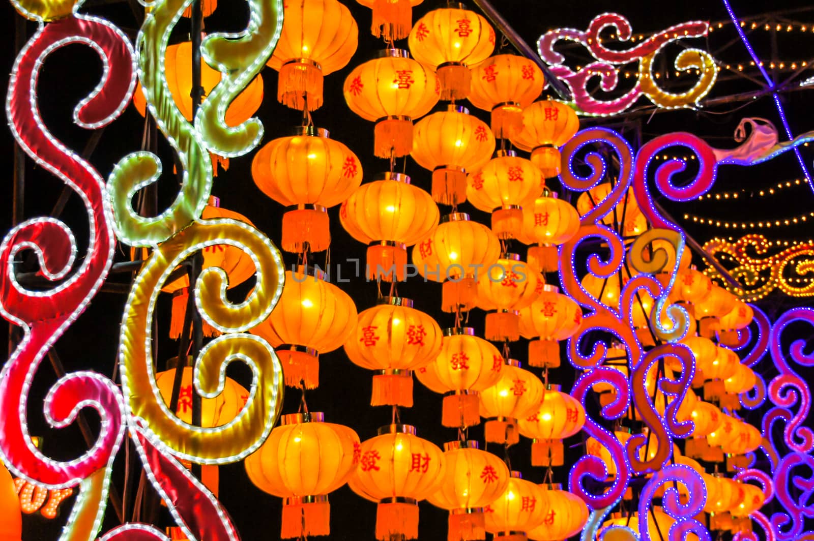 colorful Chinese lantern at Asian festival,Chiangrai,Thailand