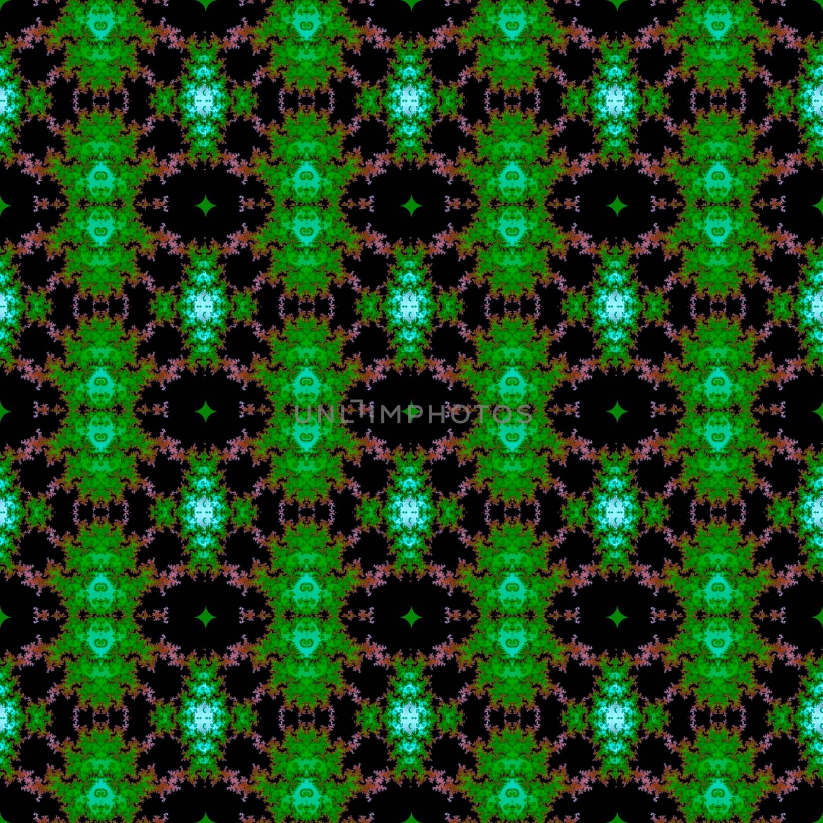 Digital computer graphic - seamless decorative pattern in a green colors for design.