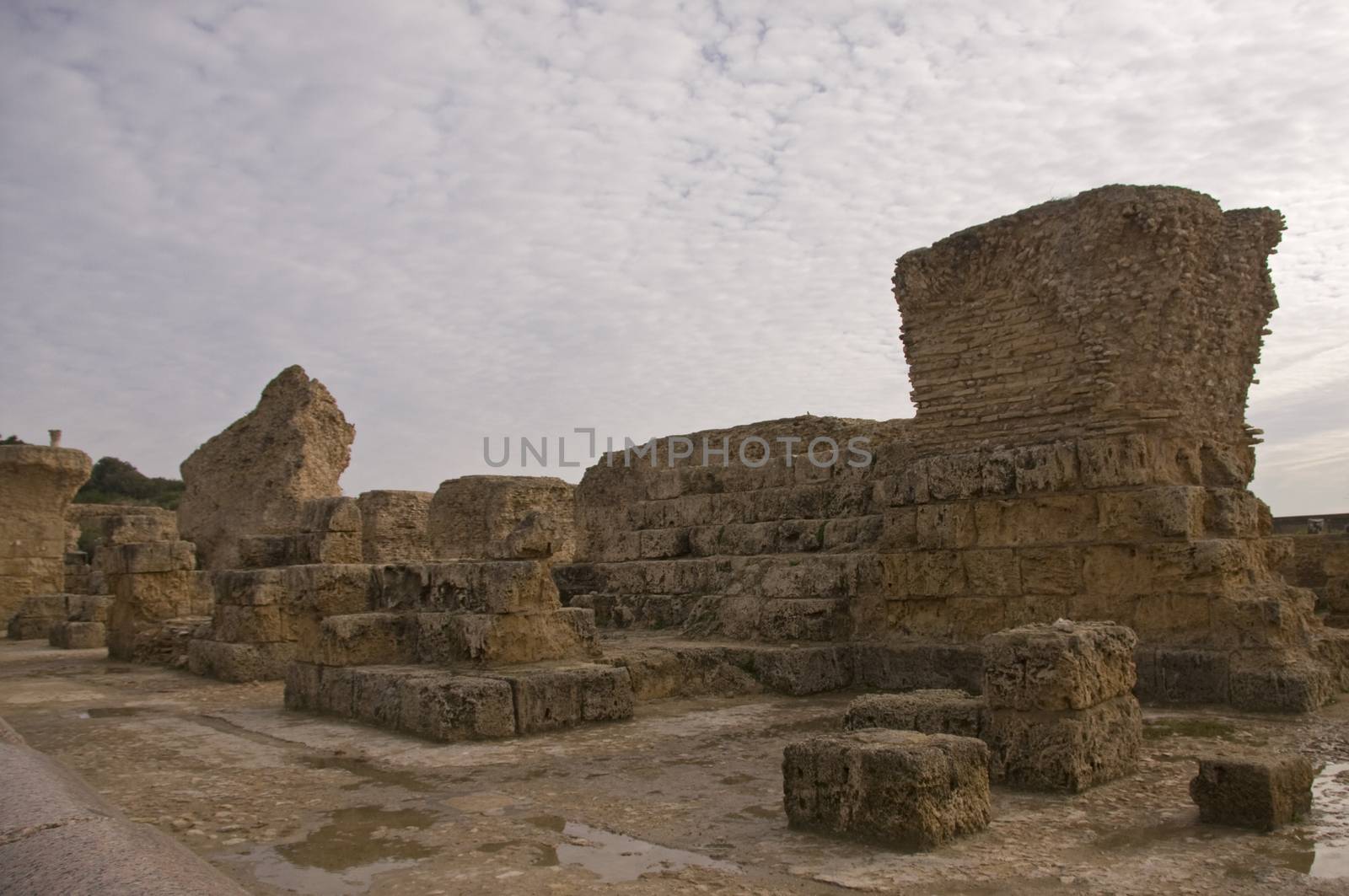 Ancient stones and ruins of Carthage, Cartagena, Tunisia