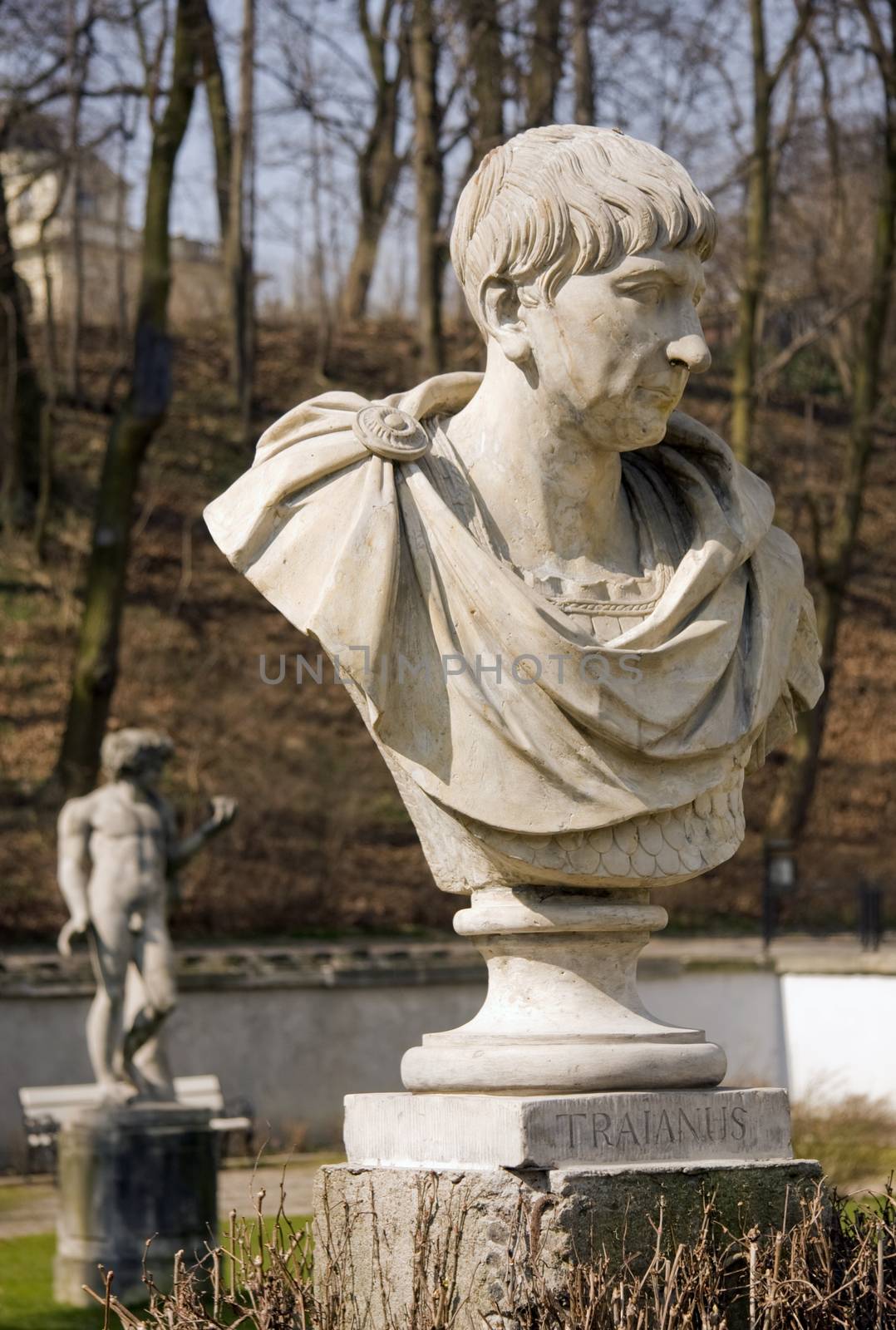 Sculpture of ancient Roman Emperor Trajan by fotoecho