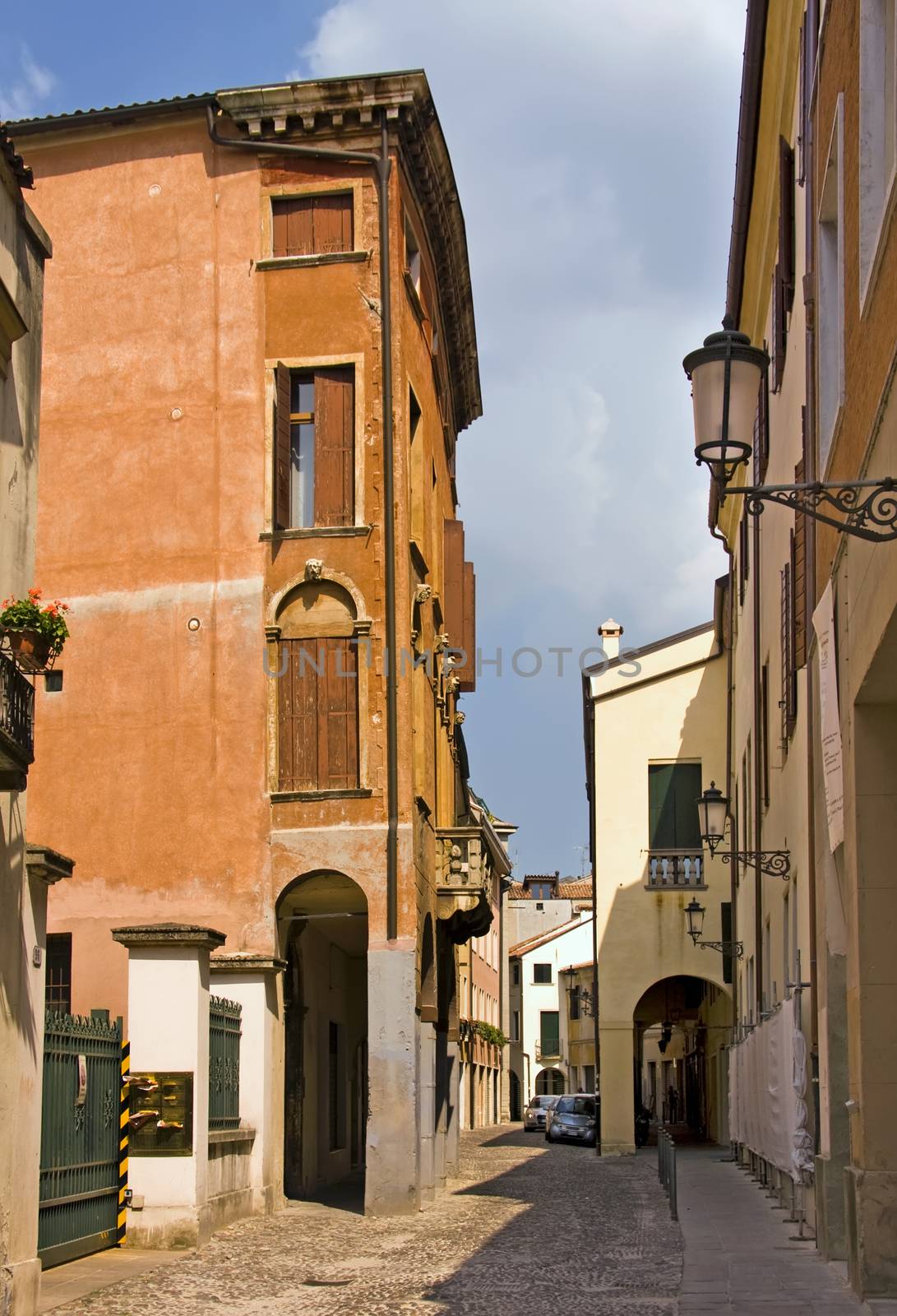 Typical street in Padua, Italy